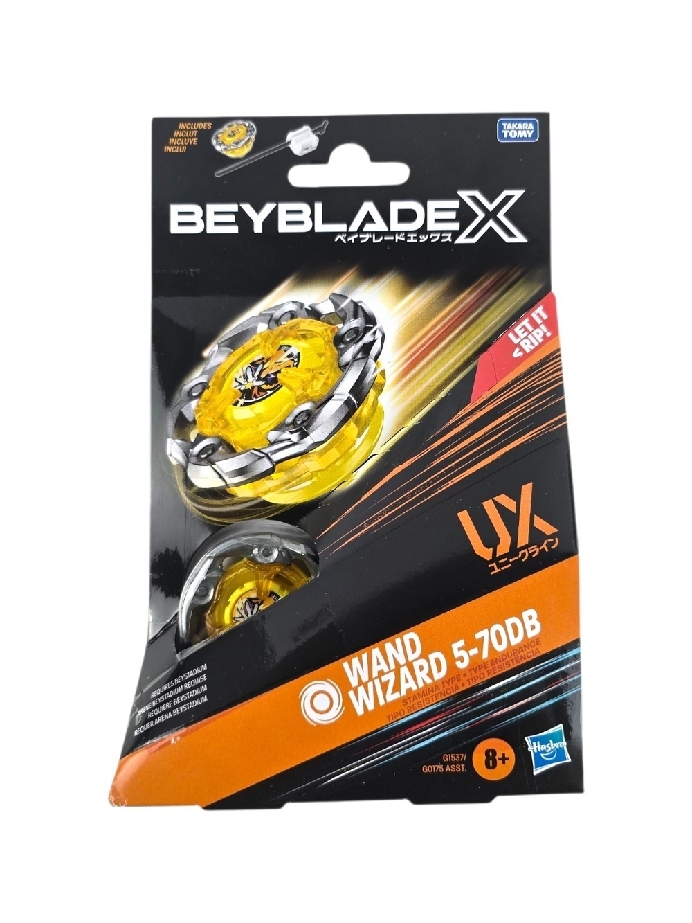 BEYBLADE X Wand Wizard 5-70DB Yellow/Silver Top